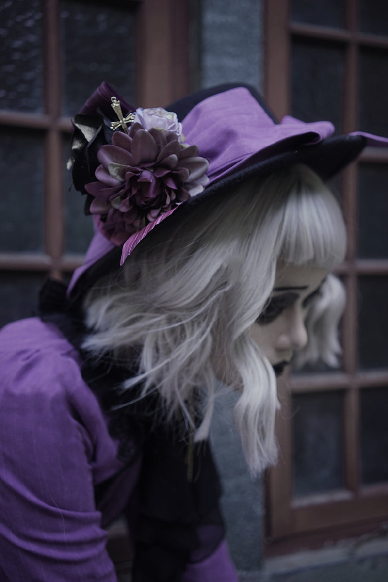 Steampunk Mini Purple Lace Top Hat