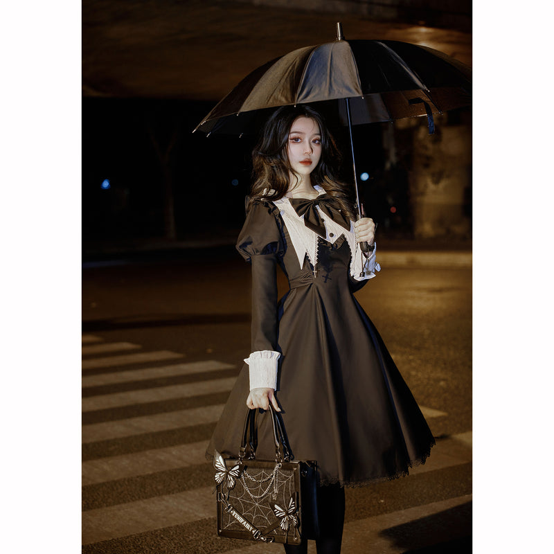 Nite closet Victorian Handbag Gothic Purses Lolita Shoulder Bag for Women  Vintage Clutch (Black): Handbags