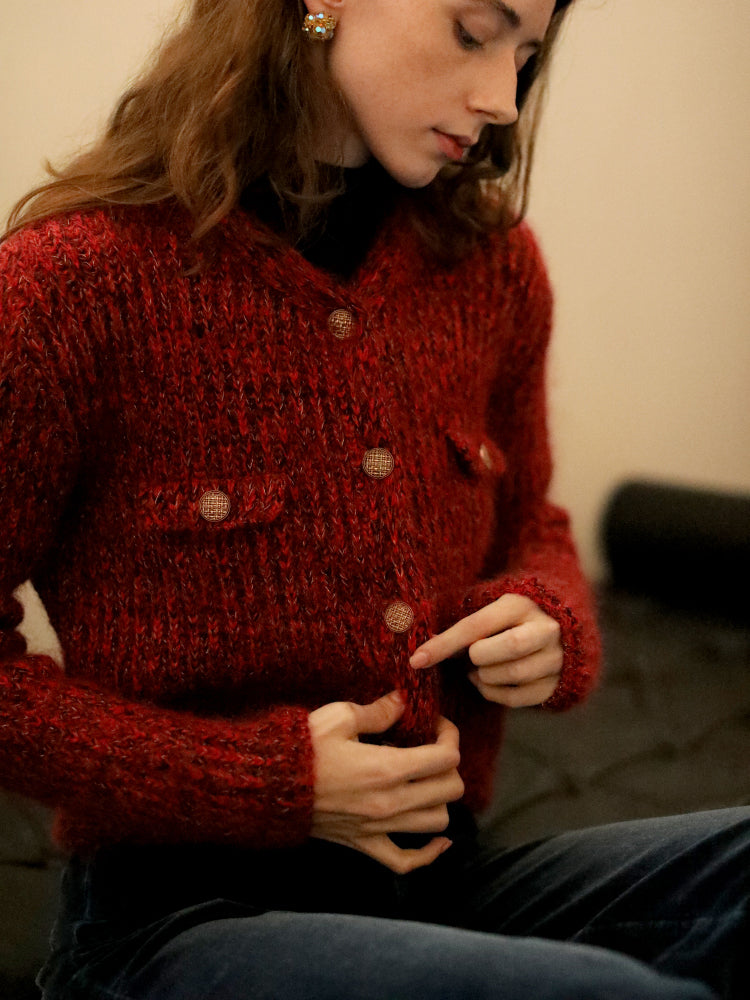 Crimson Lady Knit Cardigan