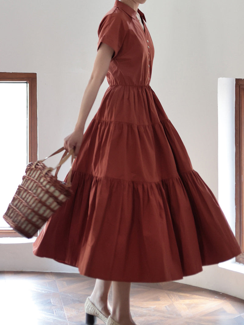 Red copper lady vintage dress