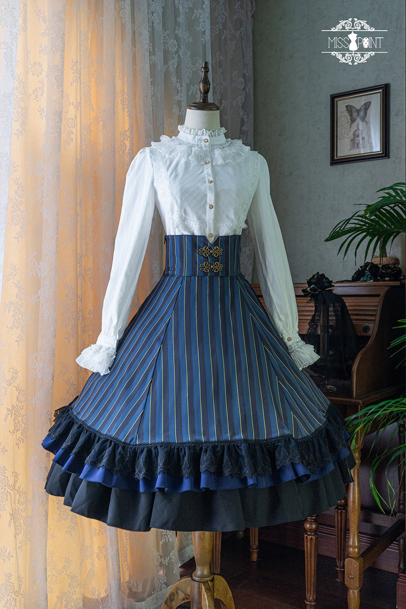 British lady's literary classical high waist skirt