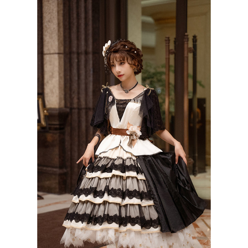 Court Queen's Embroidered Elegant Tops and Skirts