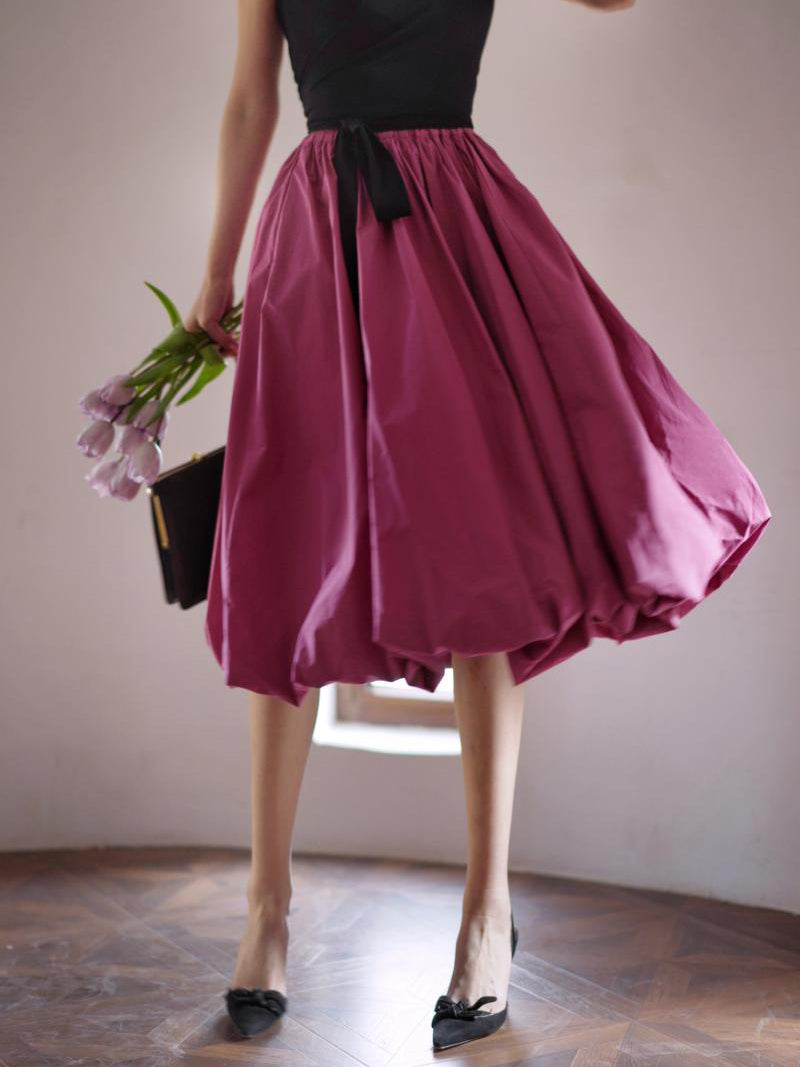 槿花色の貴婦人コクーンスカート