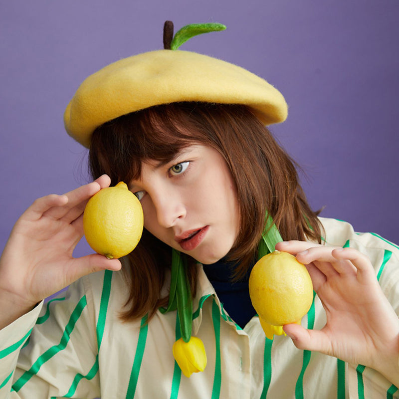 Lemon fruit beret 