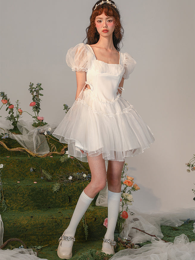Pure white princess romantic dress