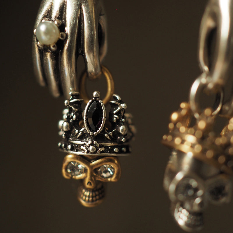 Silver Skull and Silver Skeleton Earrings