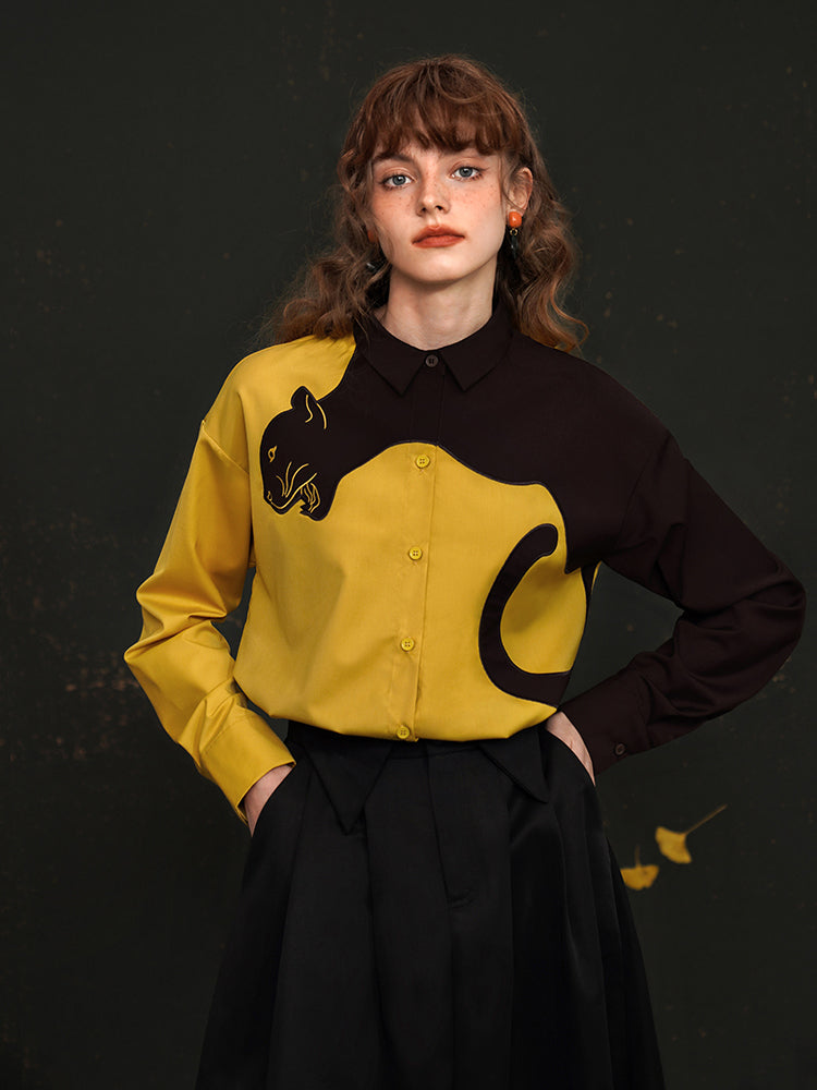 solitary black panther blouse