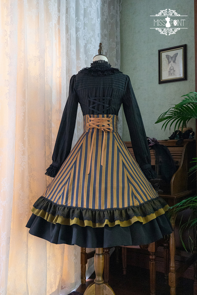 British lady's literary classical high waist skirt