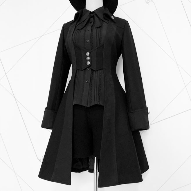 black knight black tweed coat