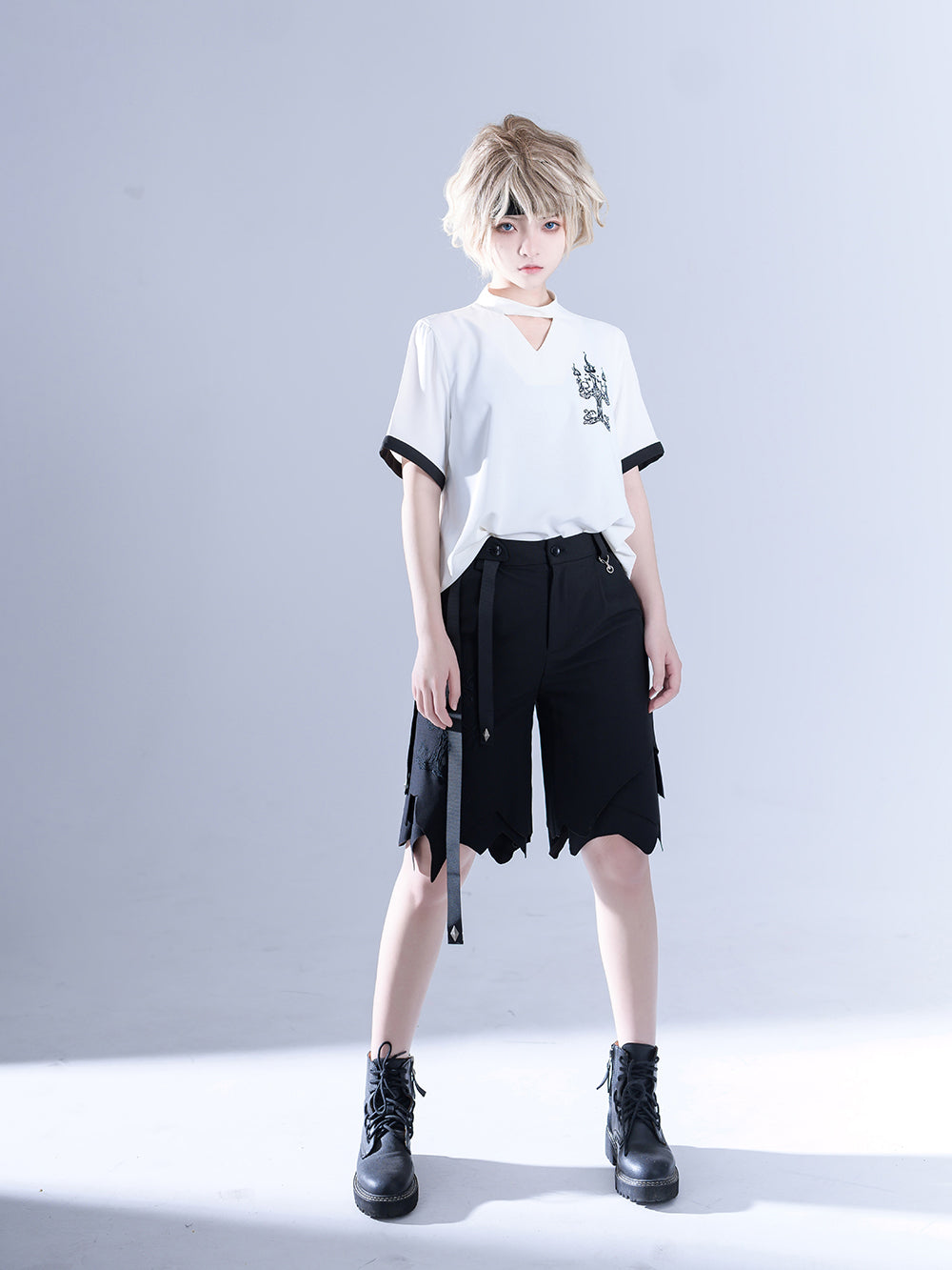 暗黒洋燈の刺繍ハーフパンツ – ManusMachina