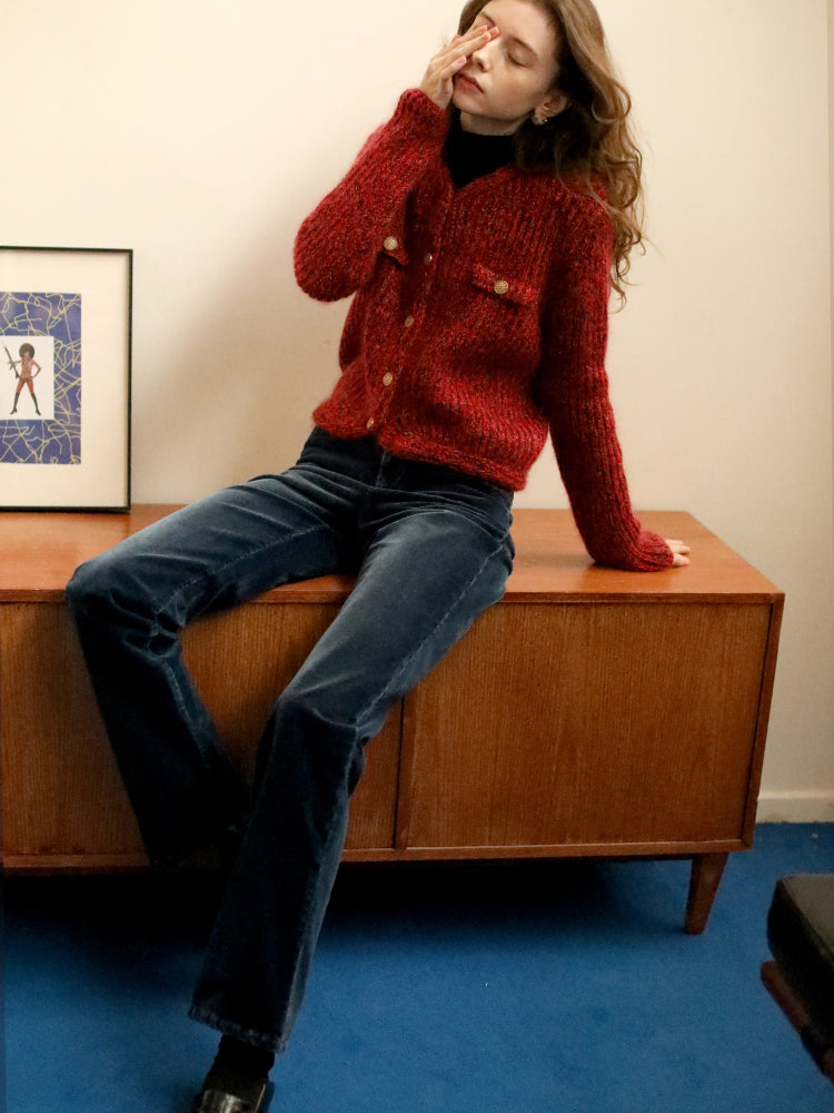 Crimson Lady Knit Cardigan