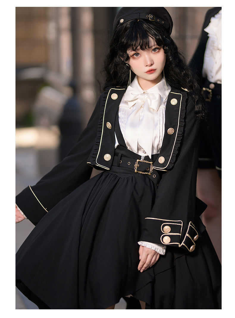 Black Butler's young lady's short jacket, strappy skirt and blouse 