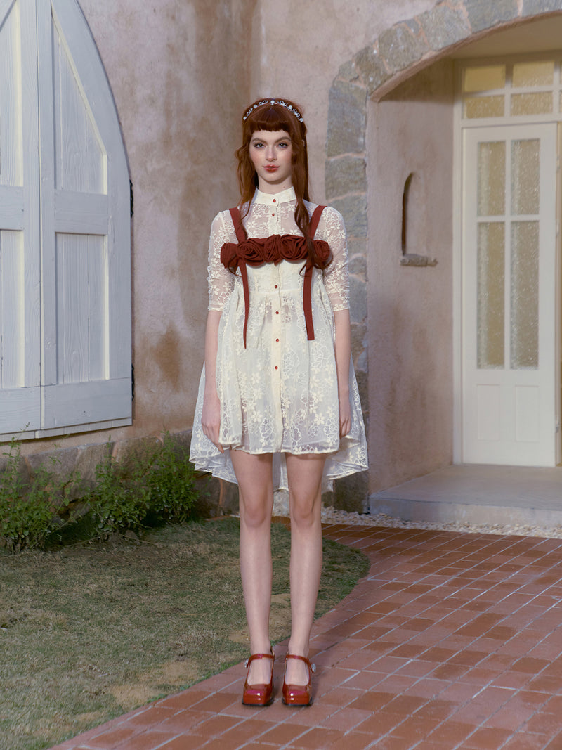 Innocent lady floral embroidered dress
