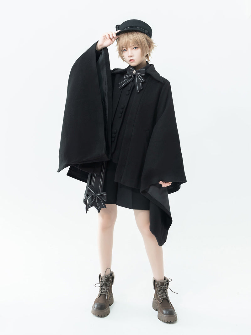 Black Knight Furisode Tweed Coat [Planned to be shipped in early March 2023]