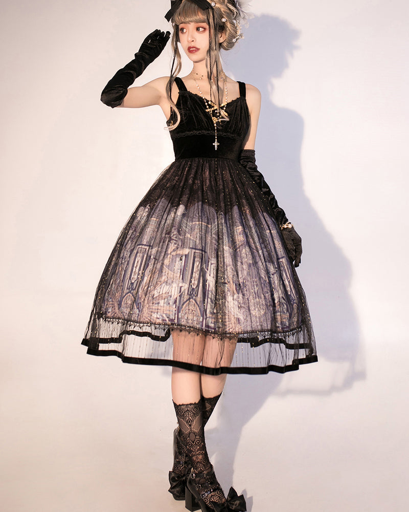 Temple of the Apocalypse Pattern Jumper Skirt [Planned to be shipped from late April to early May 2023]