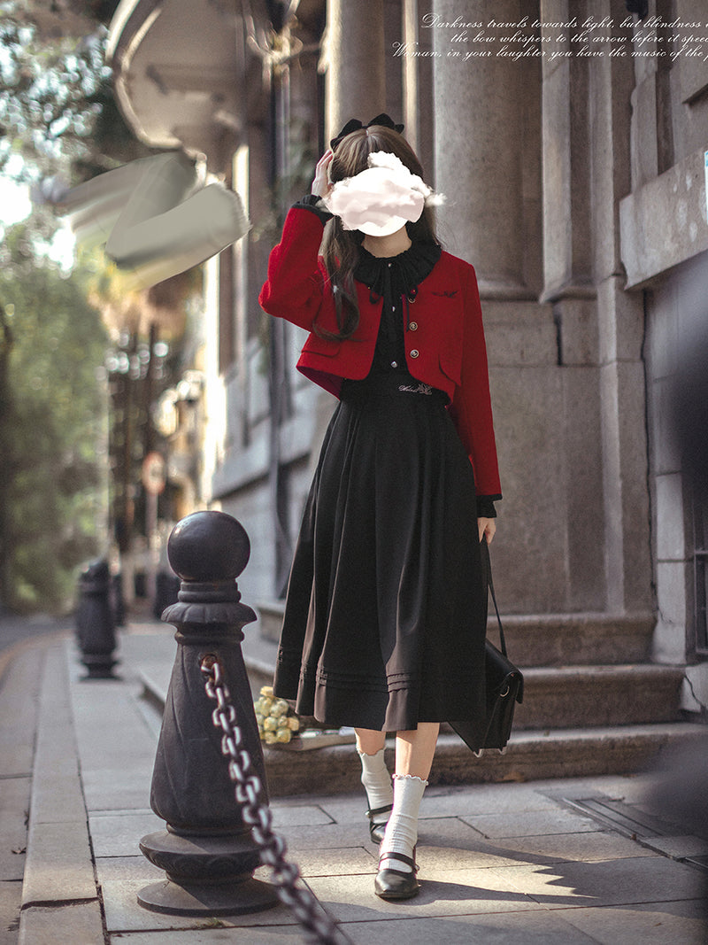 Buy Sonder Coat Black Red Women Elegant Jacket Female Work Wear