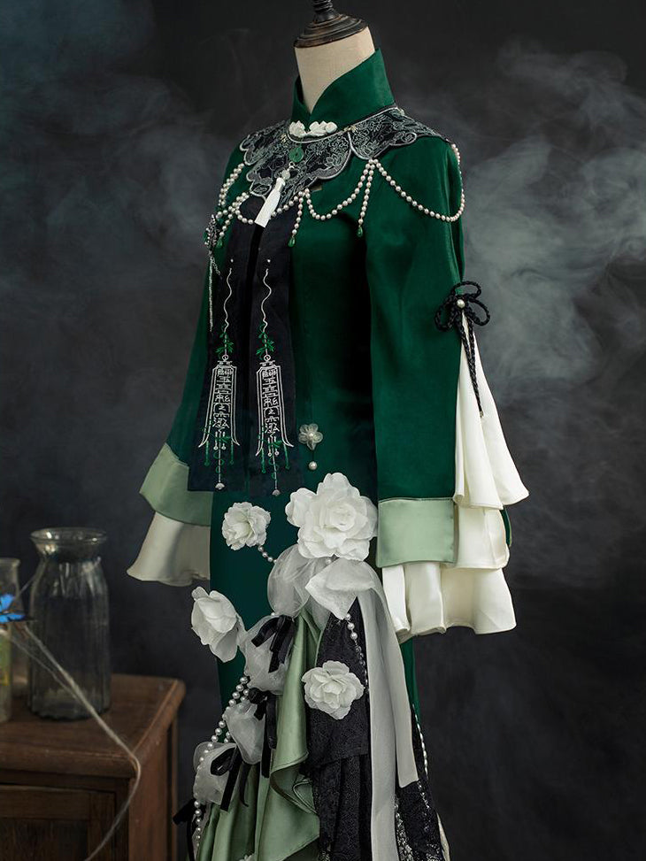 Dark Green Queen's Embroidery Elegant China Dress [Planned to be shipped from early April to late April 2023]