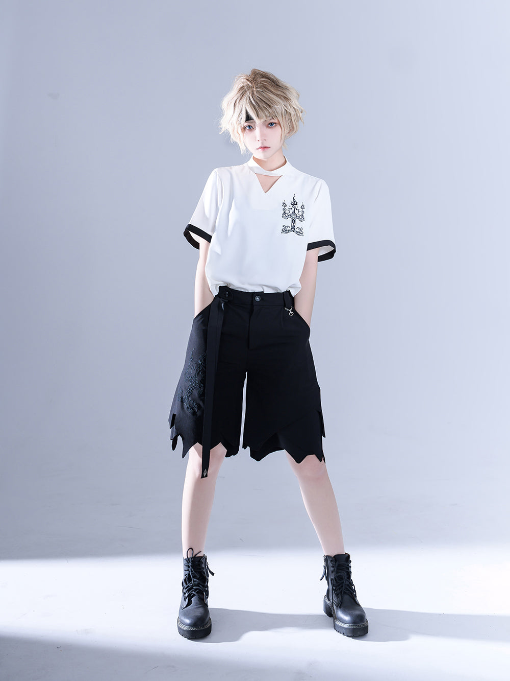 暗黒洋燈の刺繍ハーフパンツ – ManusMachina