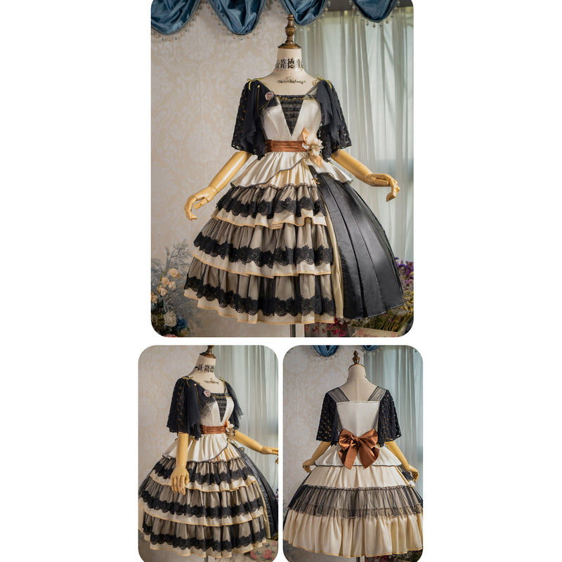 Court Queen's Embroidered Elegant Tops and Skirts
