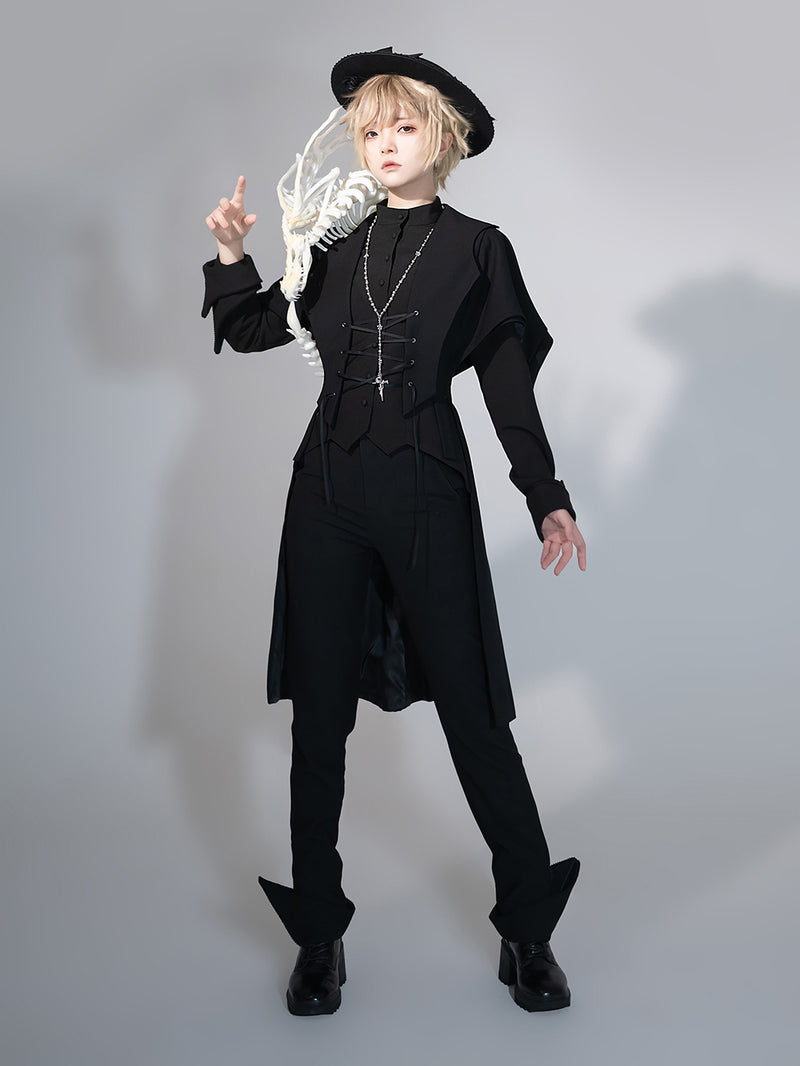 Lilith Long Vest In Black – The Design Closets