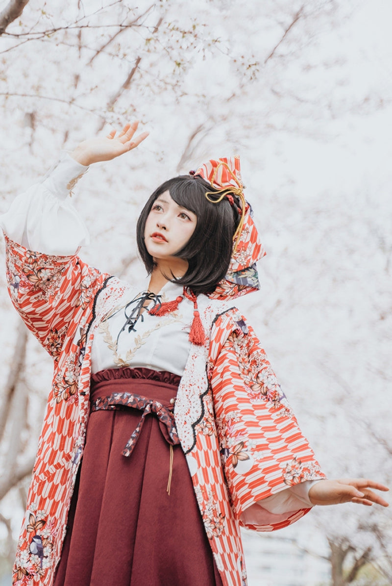 Classic pattern haori of Taisho romantic flowers and birds