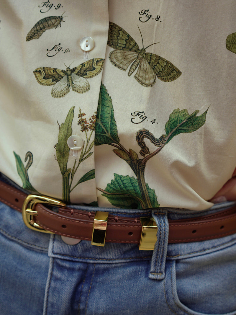 Western lady's retro leather belt