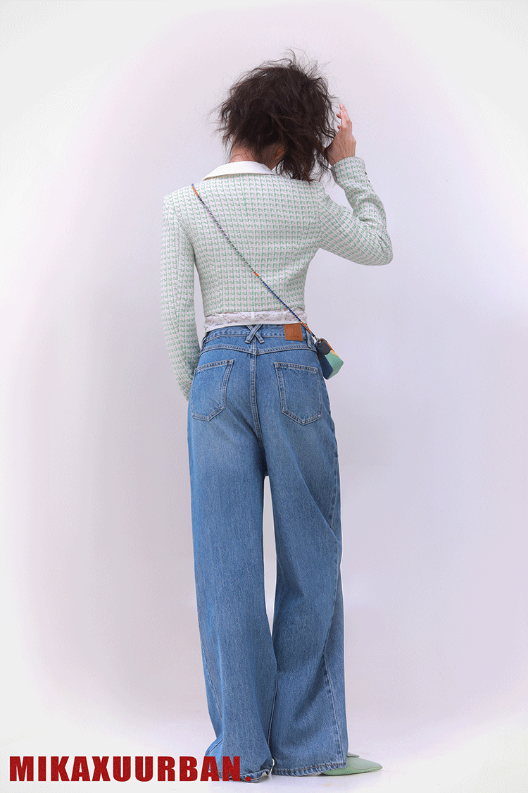 Chalk Blue wide leg jeans