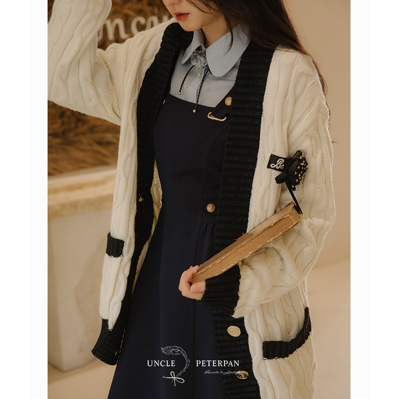 Dark indigo literary classical jumper skirt