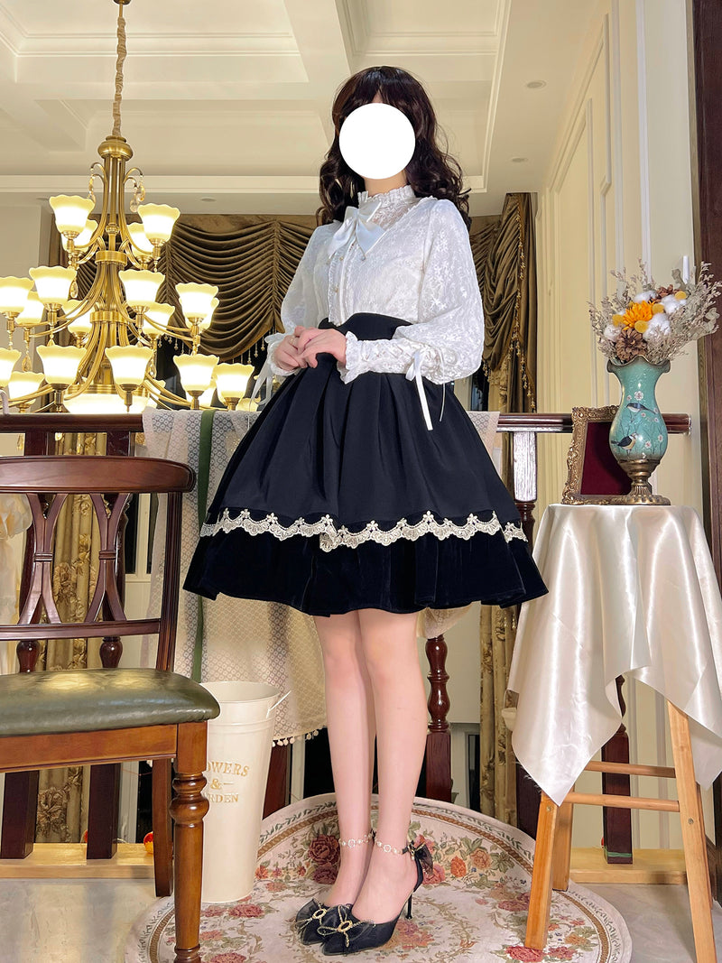 Medieval Noble Lady Vintage Skirt - Black