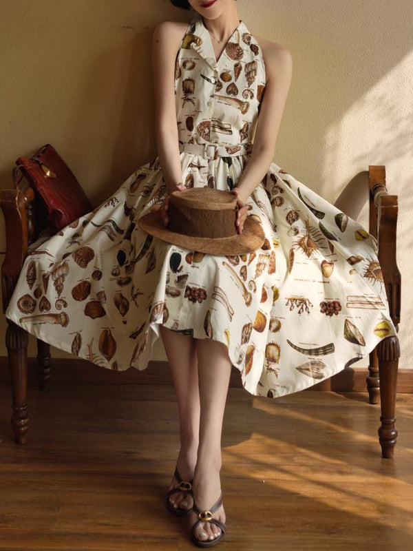 貝図鑑のレトロノースリーブワンピース – ManusMachina