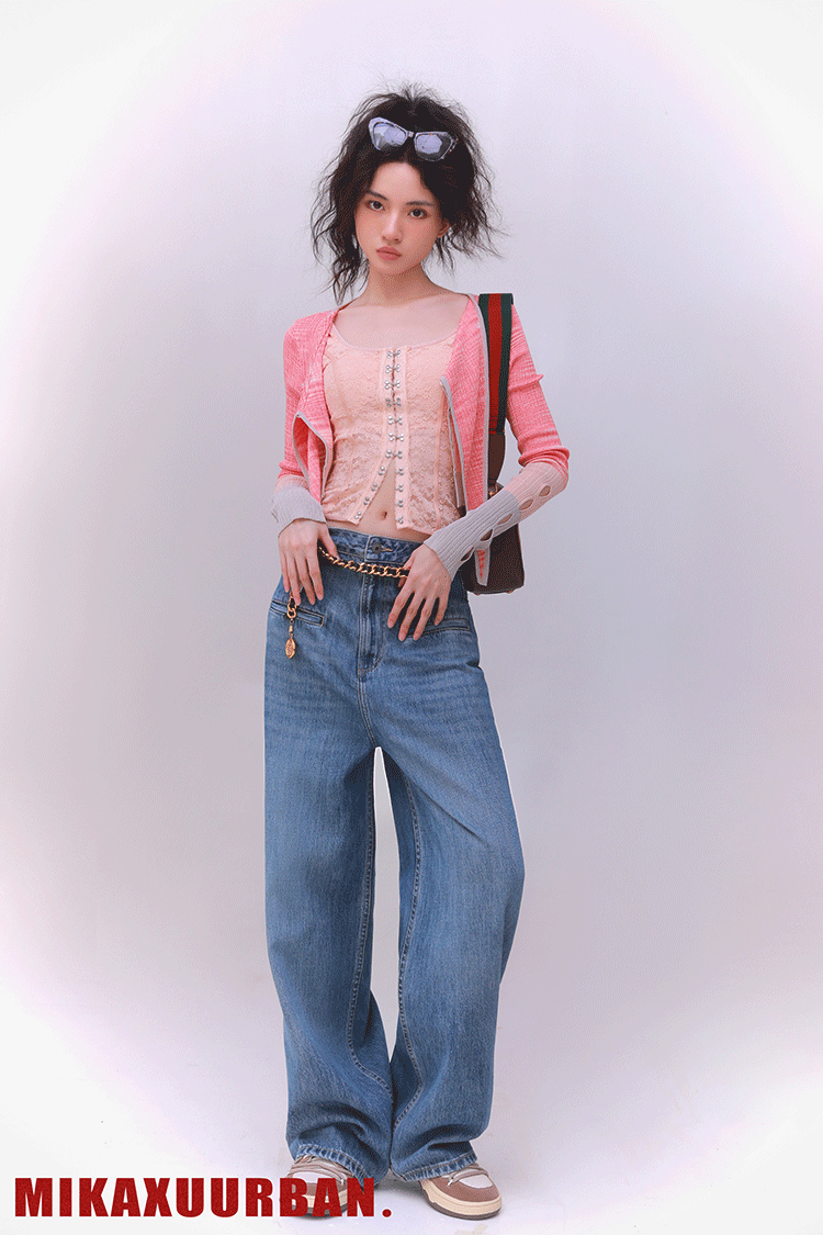 Chalk Blue wide leg jeans