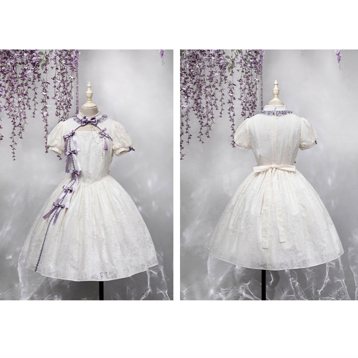 Chinese dress with wisteria embroidery [Planned to be shipped in mid-May 2023]