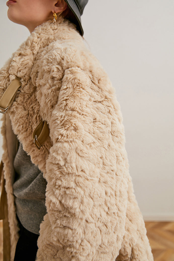 Fur jacket for white-brown lady