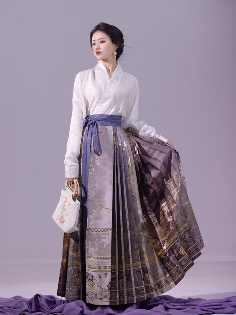 梅花と芍薬の刺繍羽織りとロングスカート – ManusMachina