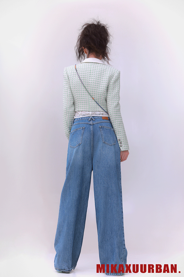 Chalk Blue wide leg jeans