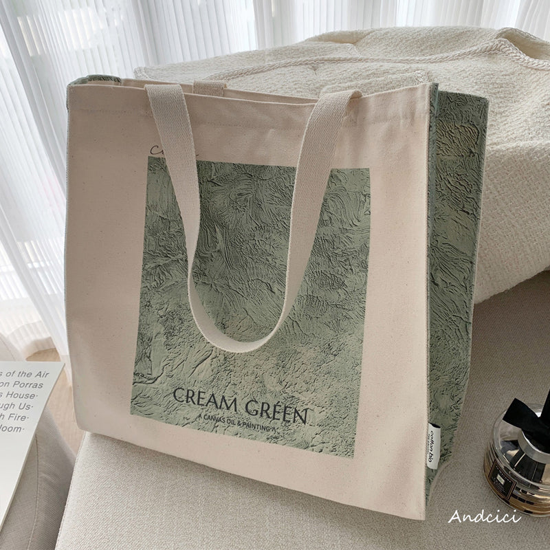 CREAM GREEN tote bag