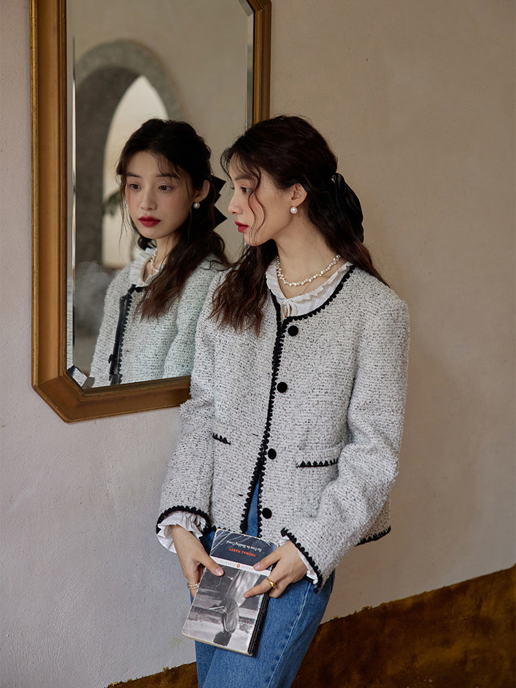 light gray lady wool jacket