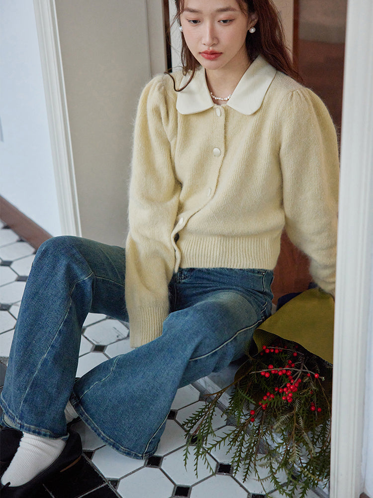 Western Girl's French Knit Cardigan