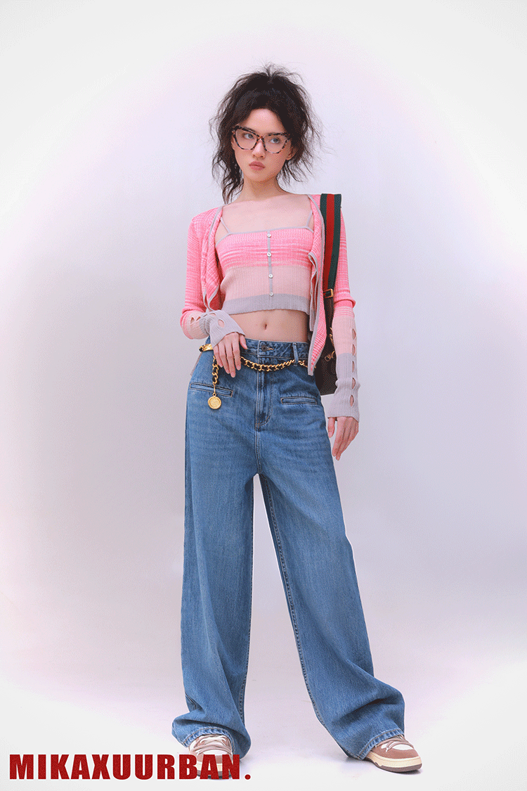 Chalk Blue wide leg jeans
