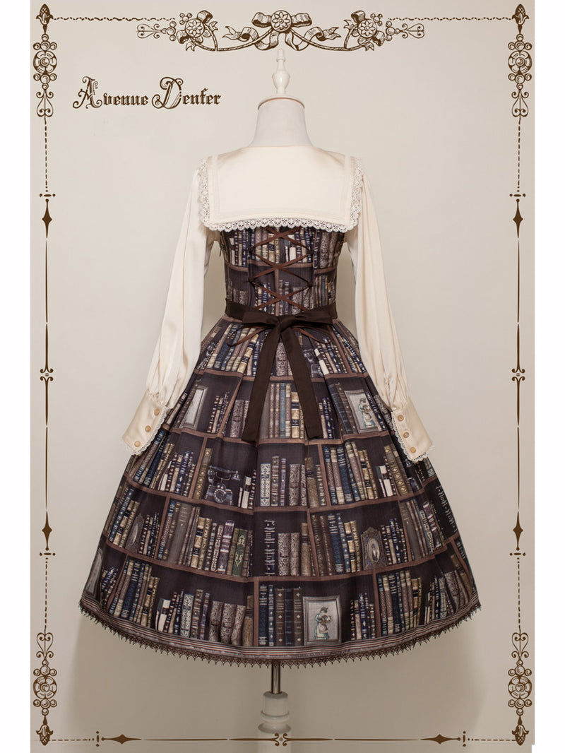Bookshelf jumper skirt and dress and embroidered sailor blouse