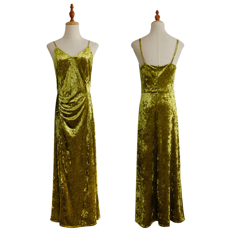 Fresh green gem-colored strap dress