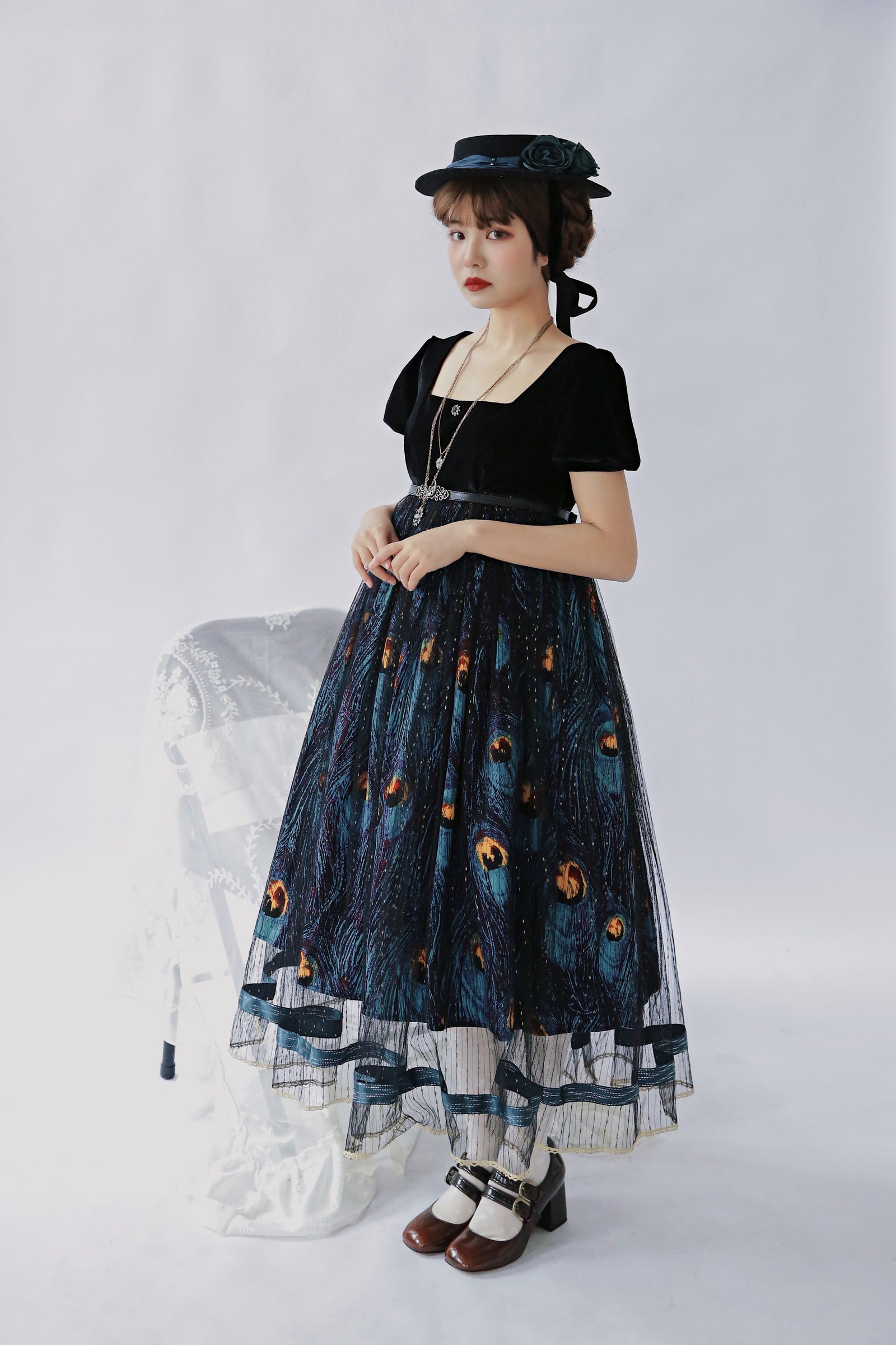 希少カラー90s◎PLEATS PLEASE ロングワンピース 孔雀の羽柄 美品 希少カラー90s◎PLEATS PLEASE ロングワンピース 孔雀の羽柄 美品