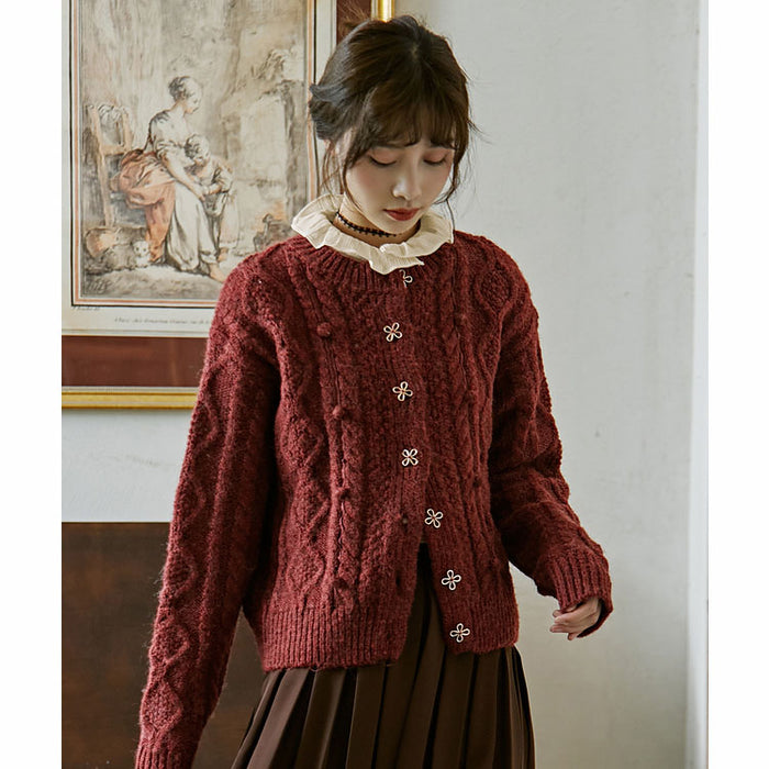 夕焼けに染まった茜色セーターカーディガン – ManusMachina 