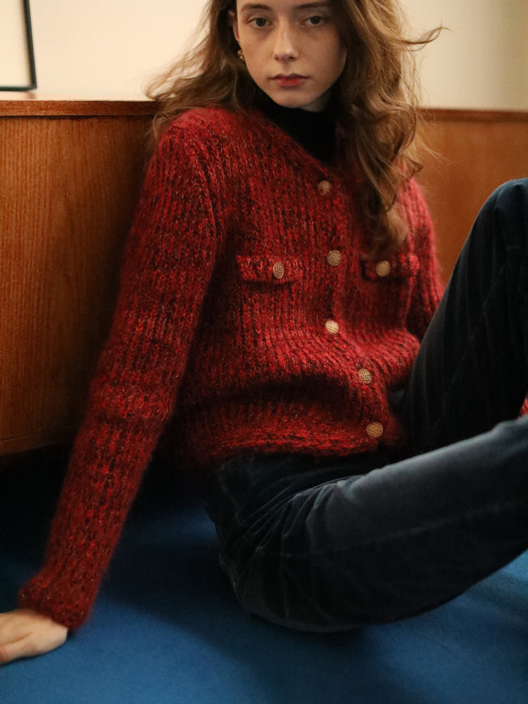 Crimson Lady Knit Cardigan