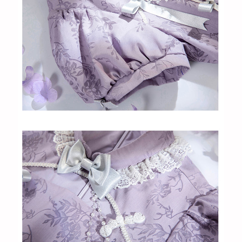 Chinese dress with wisteria embroidery [Planned to be shipped in mid-May 2023]