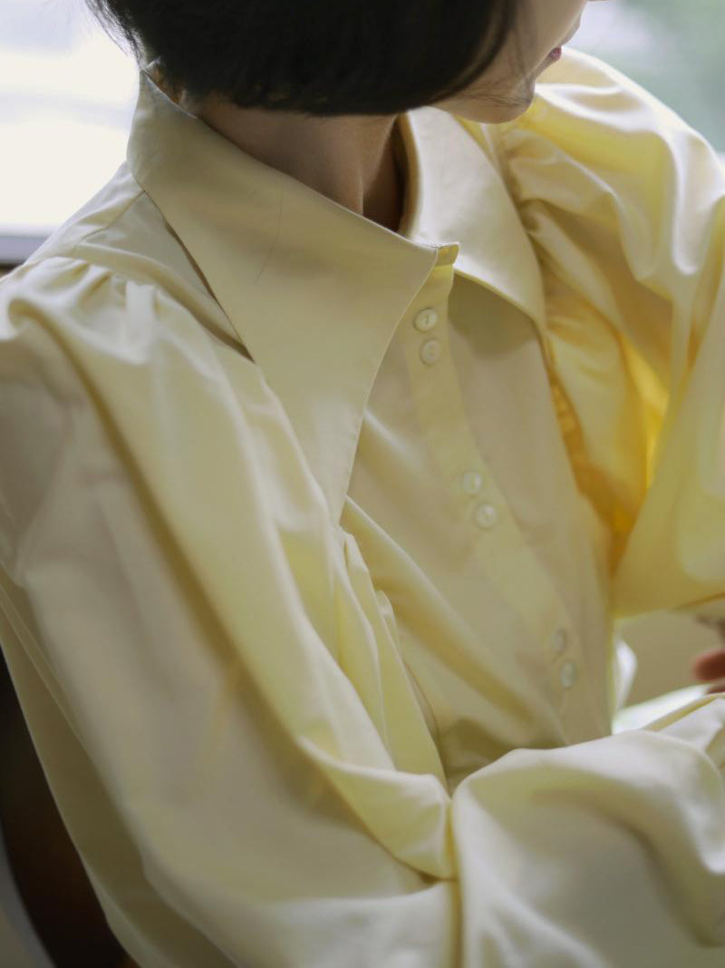 pale yellow lady classical blouse