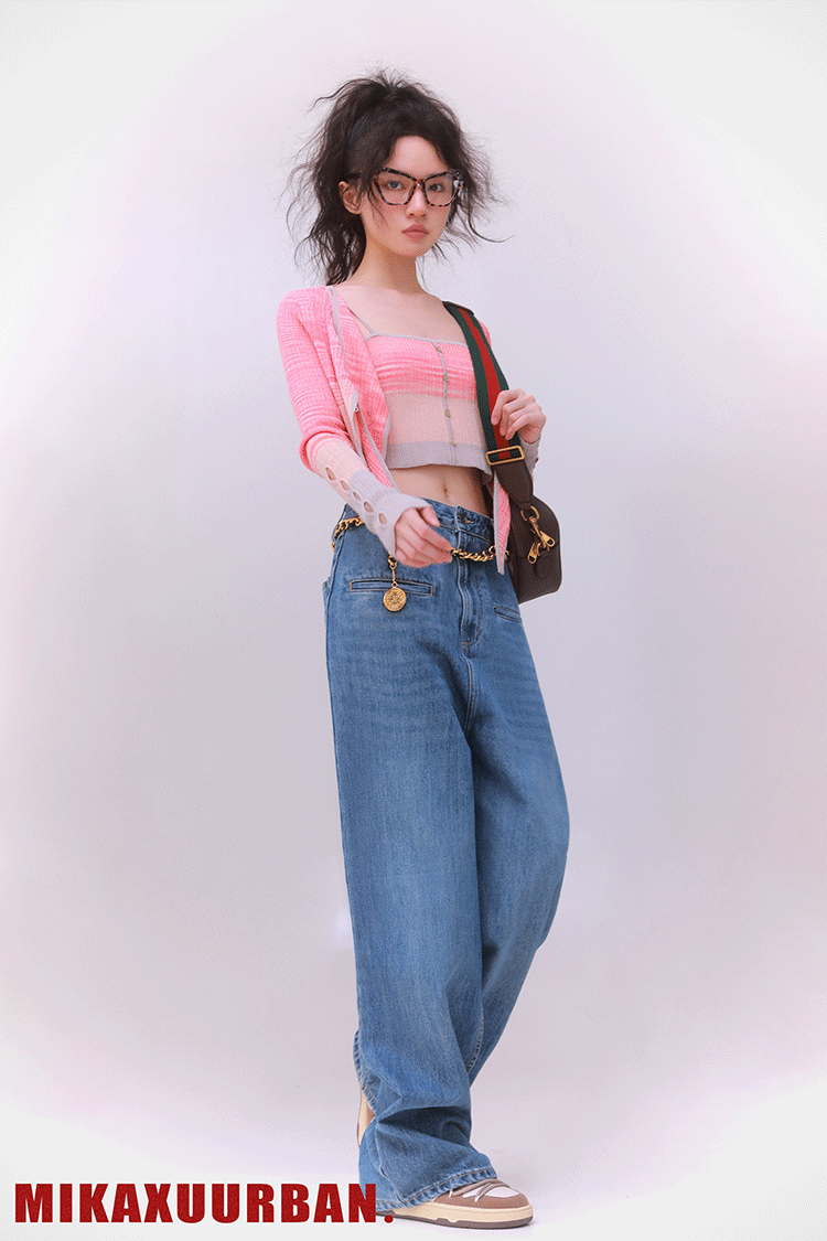 Chalk Blue wide leg jeans