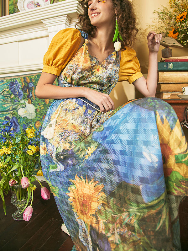 Vase Sunflower Mosaic Dress