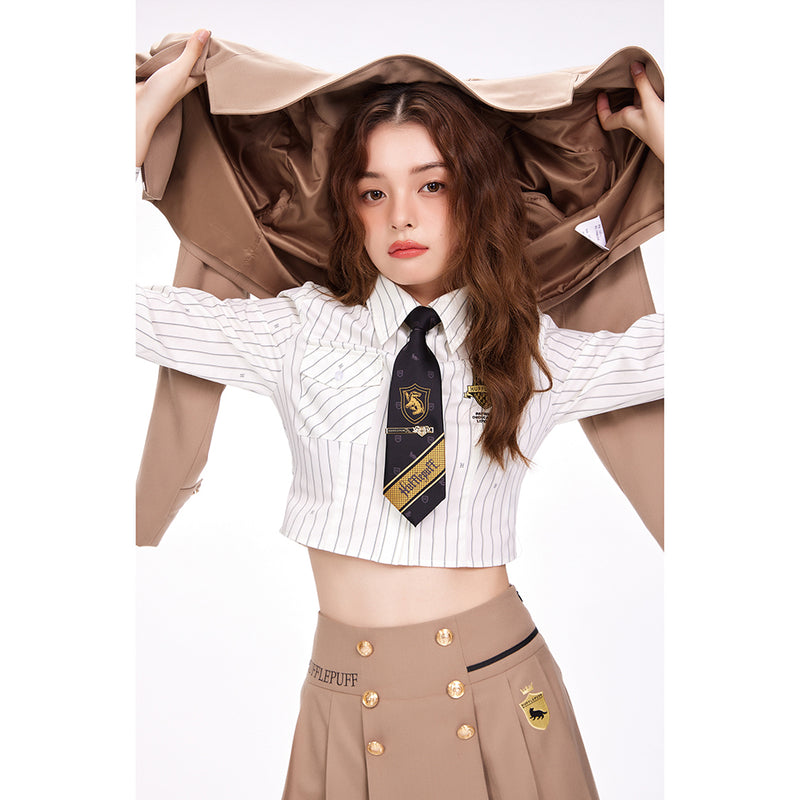 Magic School Embroidered Short Pleated Skirt