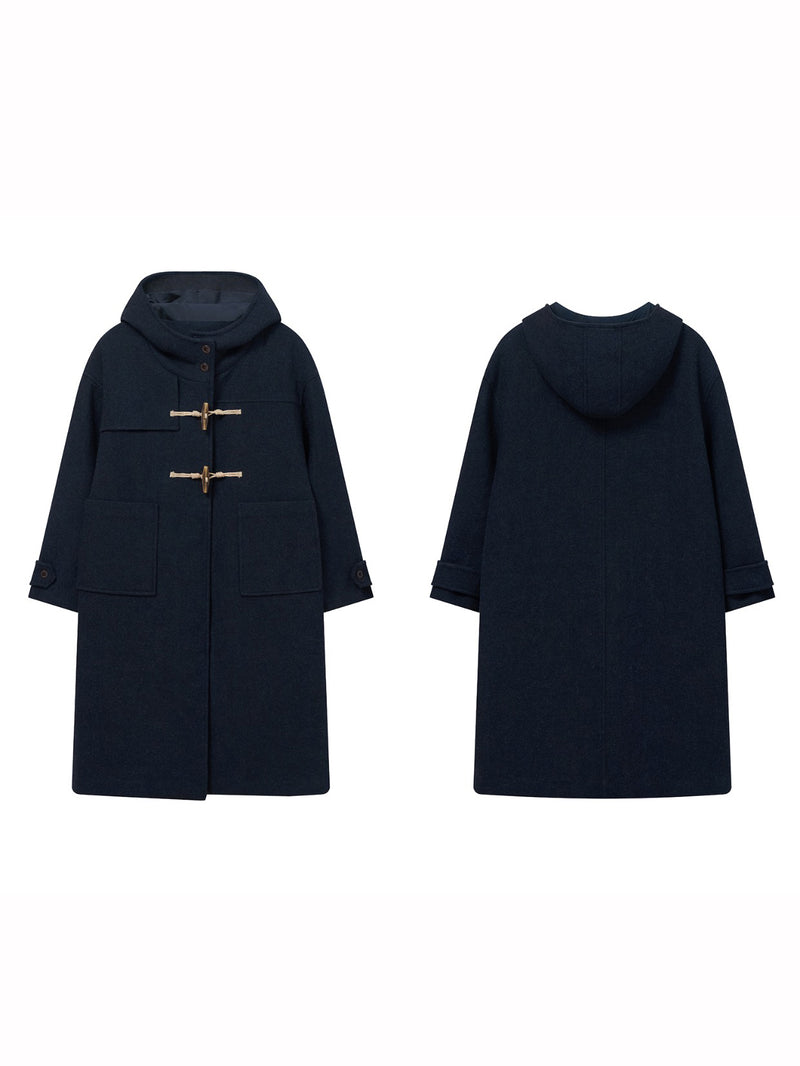 Dark blue girl's duffle coat